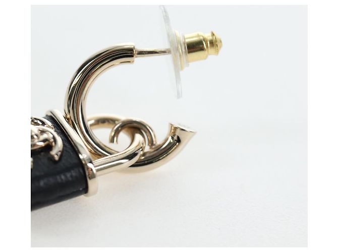 Orecchini CHANEL Push Lock Coco in metallo dorato CC Auth 198851M - vista 14
