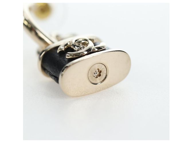 Orecchini CHANEL Push Lock Coco in metallo dorato CC Auth 198851M - vista 6
