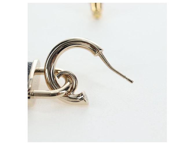 Orecchini CHANEL Push Lock Coco in metallo dorato CC Auth 198851M - vista 9