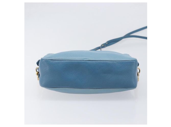 Borsa a tracolla Miu Miu in pelle blu e oro Auth 200239A D'oro - vista 10