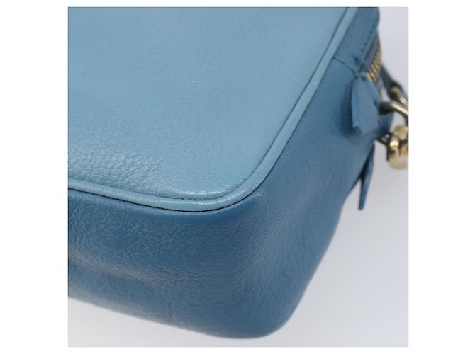 Borsa a tracolla Miu Miu in pelle blu e oro Auth 200239A D'oro - vista 11
