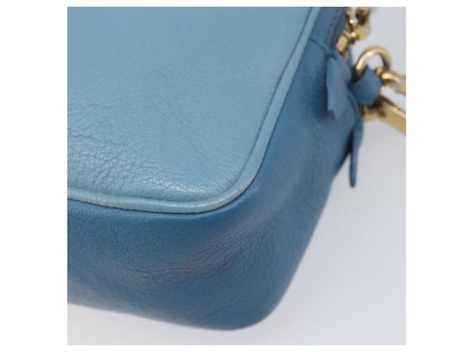 Borsa a tracolla Miu Miu in pelle blu e oro Auth 200239A D'oro - vista 13