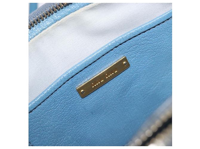 Borsa a tracolla Miu Miu in pelle blu e oro Auth 200239A D'oro - vista 17