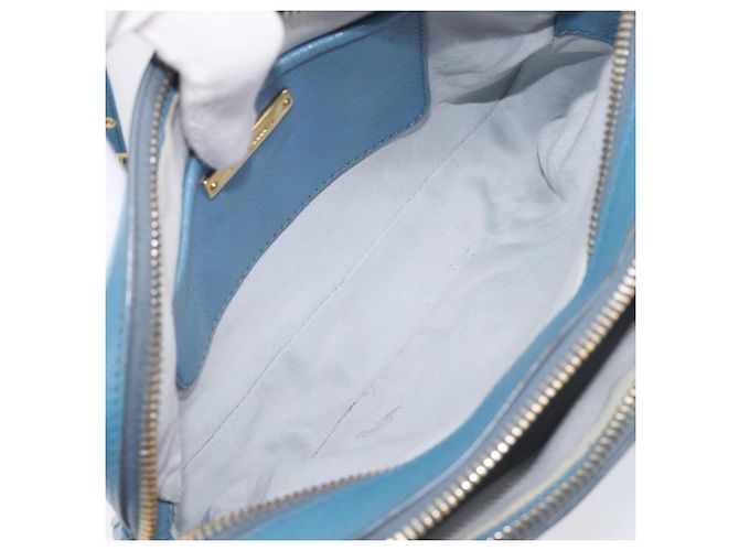 Borsa a tracolla Miu Miu in pelle blu e oro Auth 200239A D'oro - vista 18