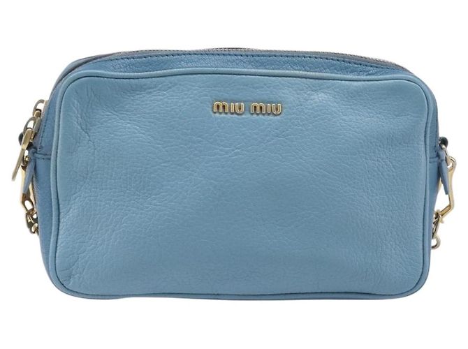 Borsa a tracolla Miu Miu in pelle blu e oro Auth 200239A D'oro - vista 2