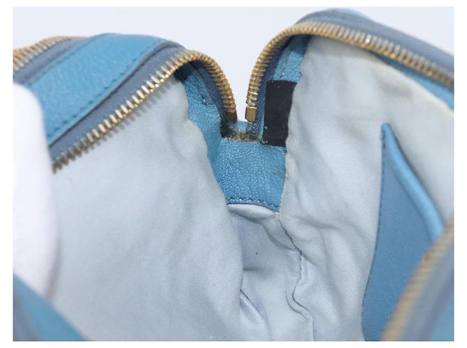 Borsa a tracolla Miu Miu in pelle blu e oro Auth 200239A D'oro - vista 20
