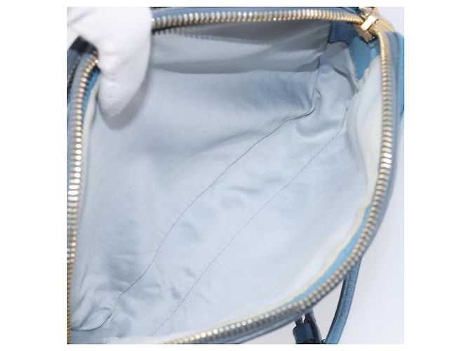 Borsa a tracolla Miu Miu in pelle blu e oro Auth 200239A D'oro - vista 22