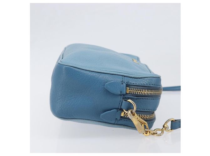 Borsa a tracolla Miu Miu in pelle blu e oro Auth 200239A D'oro - vista 4