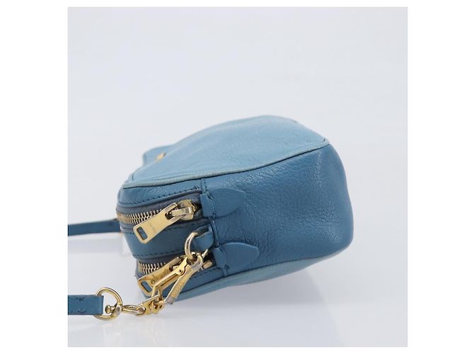 Borsa a tracolla Miu Miu in pelle blu e oro Auth 200239A D'oro - vista 5