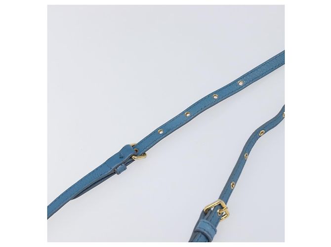 Borsa a tracolla Miu Miu in pelle blu e oro Auth 200239A D'oro - vista 9