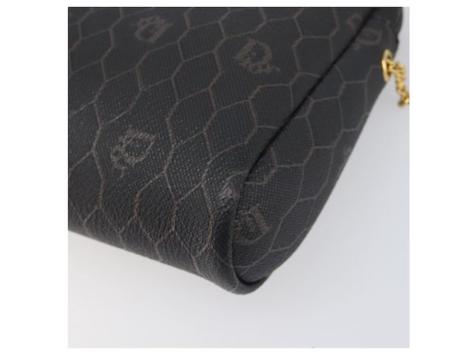Borsa a tracolla con catena in tela Honeycomb Christian Dior PVC Nero Oro Auth 200249A - vista 11