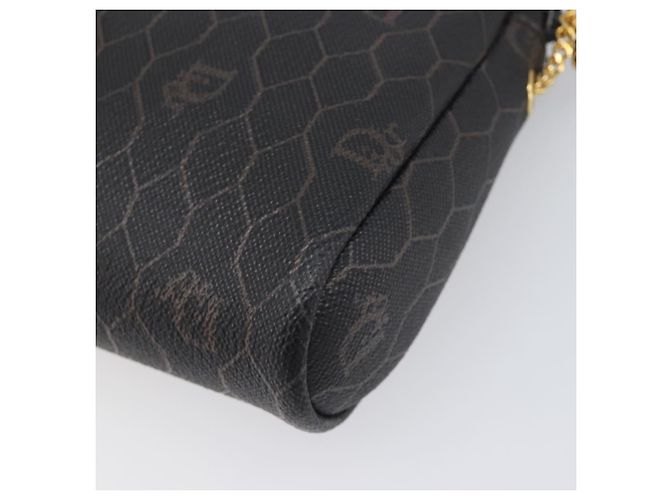Borsa a tracolla con catena in tela Honeycomb Christian Dior PVC Nero Oro Auth 200249A - vista 13