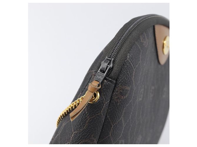 Borsa a tracolla con catena in tela Honeycomb Christian Dior PVC Nero Oro Auth 200249A - vista 16