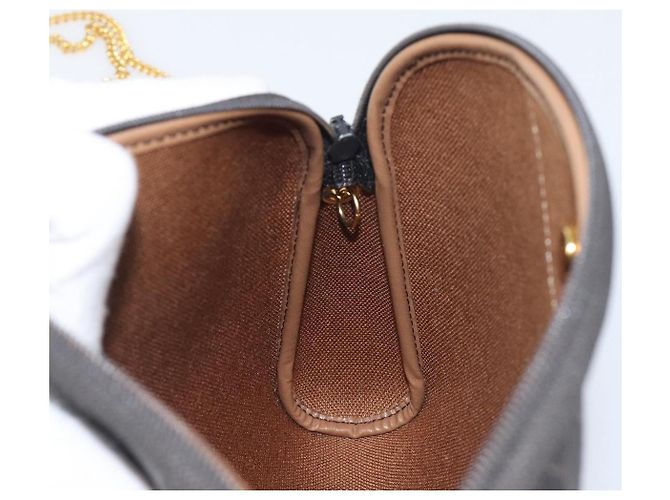 Borsa a tracolla con catena in tela Honeycomb Christian Dior PVC Nero Oro Auth 200249A - vista 19