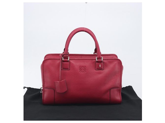 Borsa a mano LOEWE Amazona 36 in pelle rossa argento Auth 198687V Rosso - vista 12