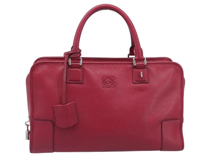 Borsa a mano LOEWE Amazona 36 in pelle rossa argento Auth 198687V Rosso - vista 13