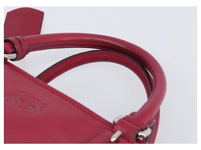 Borsa a mano LOEWE Amazona 36 in pelle rossa argento Auth 198687V Rosso - vista 14