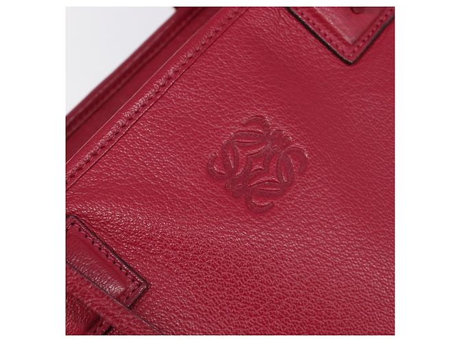 Borsa a mano LOEWE Amazona 36 in pelle rossa argento Auth 198687V Rosso - vista 19