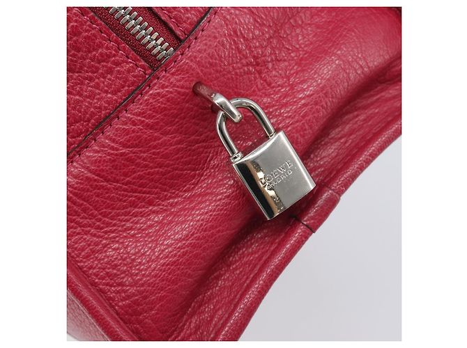 Borsa a mano LOEWE Amazona 36 in pelle rossa argento Auth 198687V Rosso - vista 20