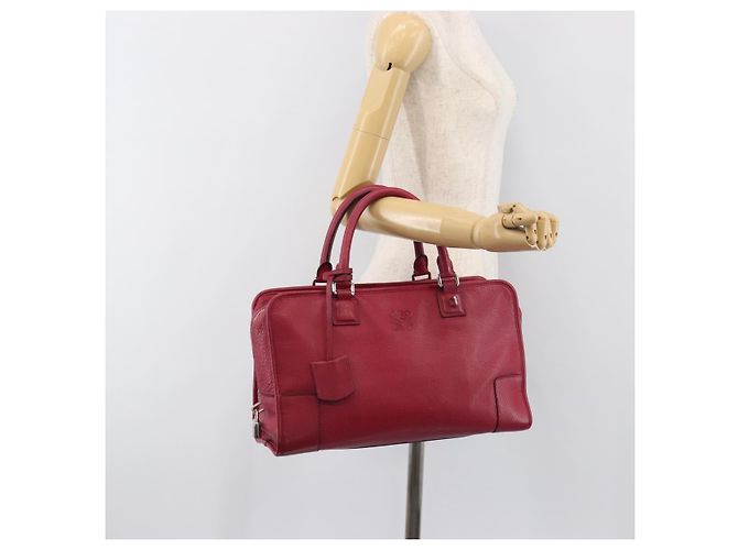 Borsa a mano LOEWE Amazona 36 in pelle rossa argento Auth 198687V Rosso - vista 27