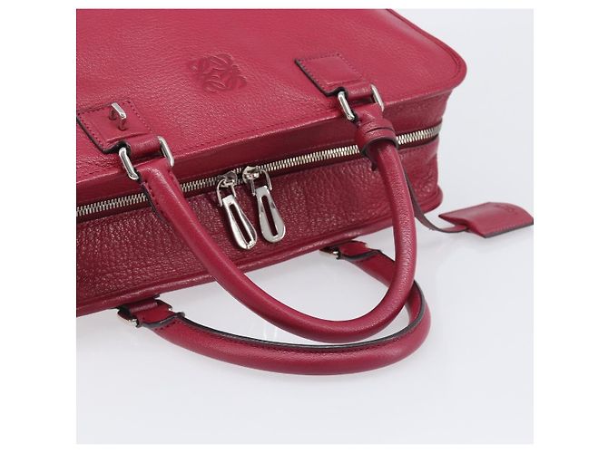Borsa a mano LOEWE Amazona 36 in pelle rossa argento Auth 198687V Rosso - vista 7