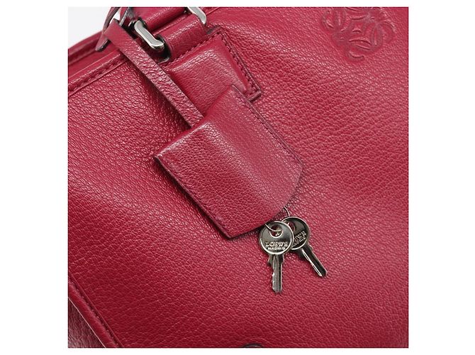 Borsa a mano LOEWE Amazona 36 in pelle rossa argento Auth 198687V Rosso - vista 9