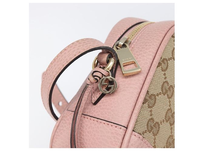 Borsa a tracolla GUCCI GG Canvas Beige Oro 449413 Auth 197806A D'oro - vista 15