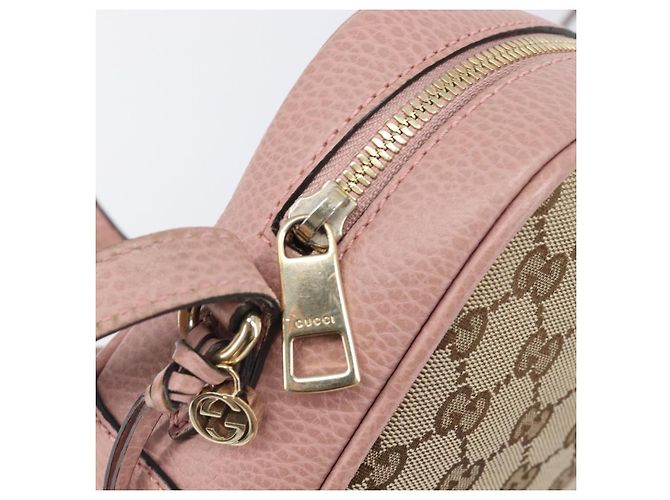 Borsa a tracolla GUCCI GG Canvas Beige Oro 449413 Auth 197806A D'oro - vista 16
