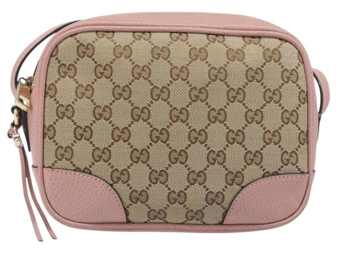 Borsa a tracolla GUCCI GG Canvas Beige Oro 449413 Auth 197806A D'oro - vista 2
