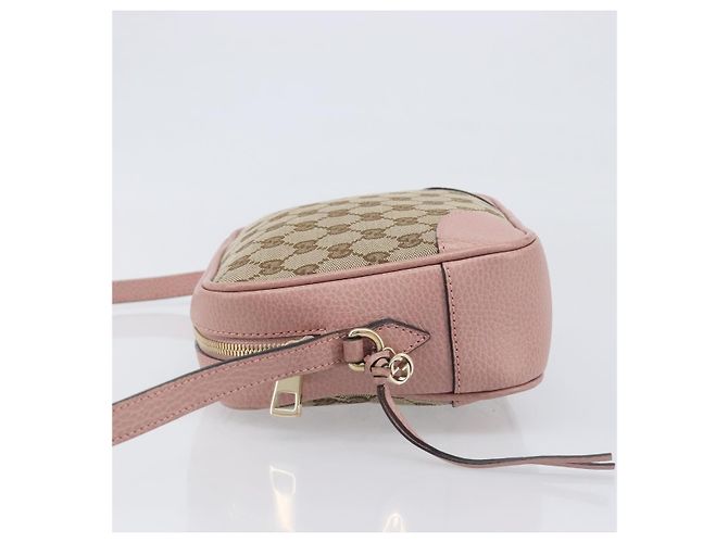 Borsa a tracolla GUCCI GG Canvas Beige Oro 449413 Auth 197806A D'oro - vista 5