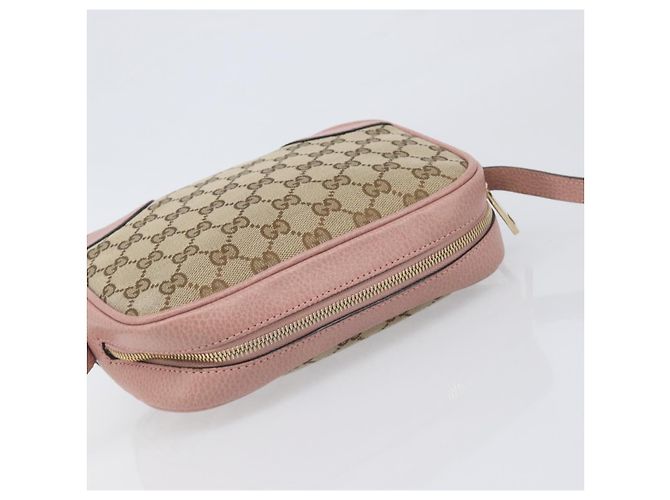 Borsa a tracolla GUCCI GG Canvas Beige Oro 449413 Auth 197806A D'oro - vista 6
