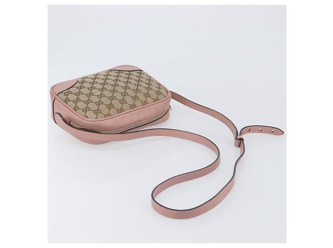 Borsa a tracolla GUCCI GG Canvas Beige Oro 449413 Auth 197806A D'oro - vista 7