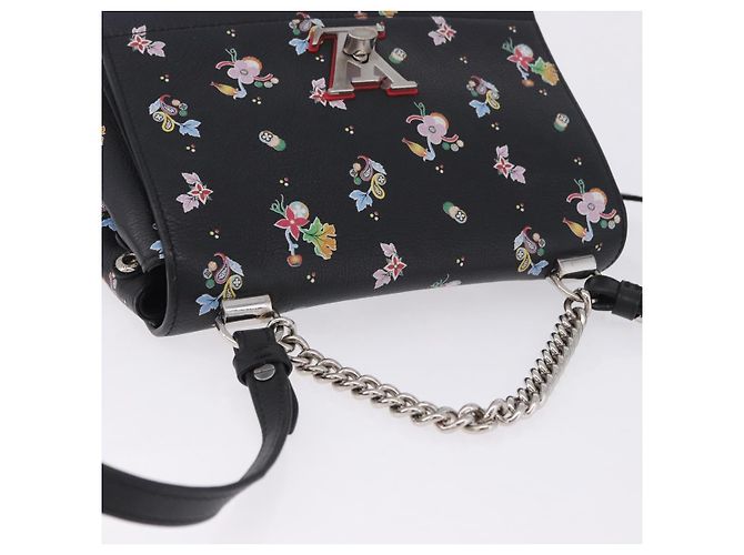 Borsa a tracolla LOUIS VUITTON Rock Me II BB Pelle di vitello Black LV Auth 197135V Nero - vista 6