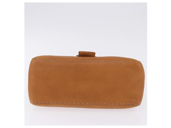 Borsa a tracolla FENDI Selleria Mamma Baguette in pelle marrone argento Auth yk20788SAM - vista 10