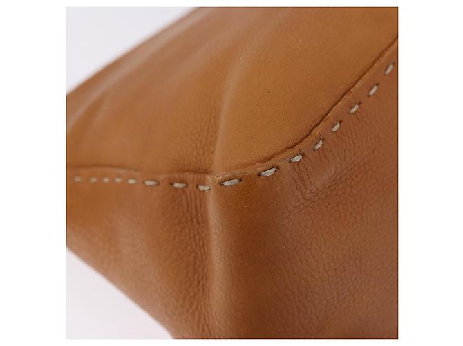 Borsa a tracolla FENDI Selleria Mamma Baguette in pelle marrone argento Auth yk20788SAM - vista 13