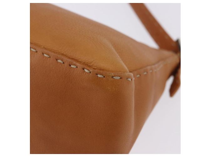 Borsa a tracolla FENDI Selleria Mamma Baguette in pelle marrone argento Auth yk20788SAM - vista 14