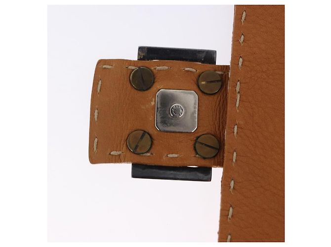 Borsa a tracolla FENDI Selleria Mamma Baguette in pelle marrone argento Auth yk20788SAM - vista 17