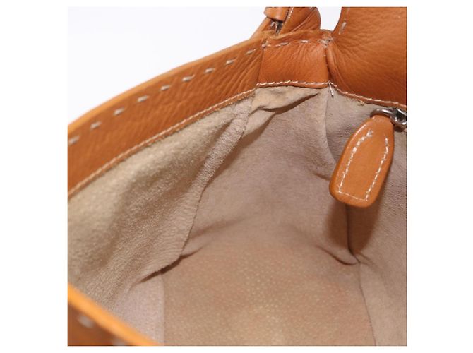 Borsa a tracolla FENDI Selleria Mamma Baguette in pelle marrone argento Auth yk20788SAM - vista 23