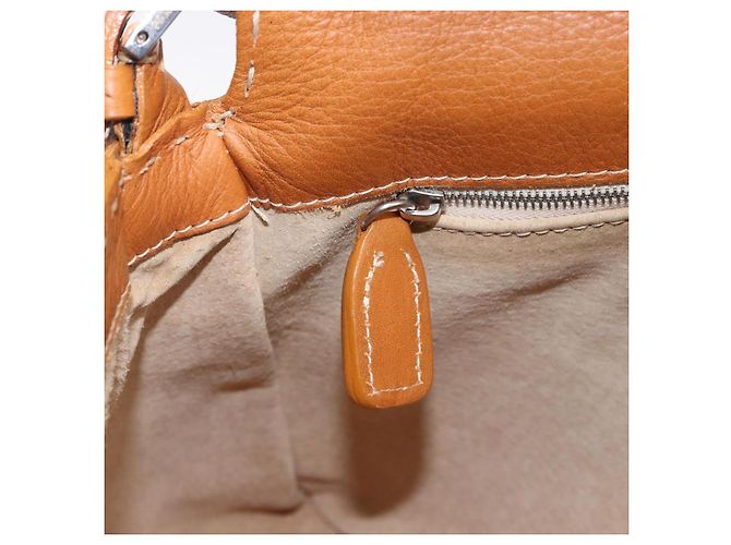 Borsa a tracolla FENDI Selleria Mamma Baguette in pelle marrone argento Auth yk20788SAM - vista 24