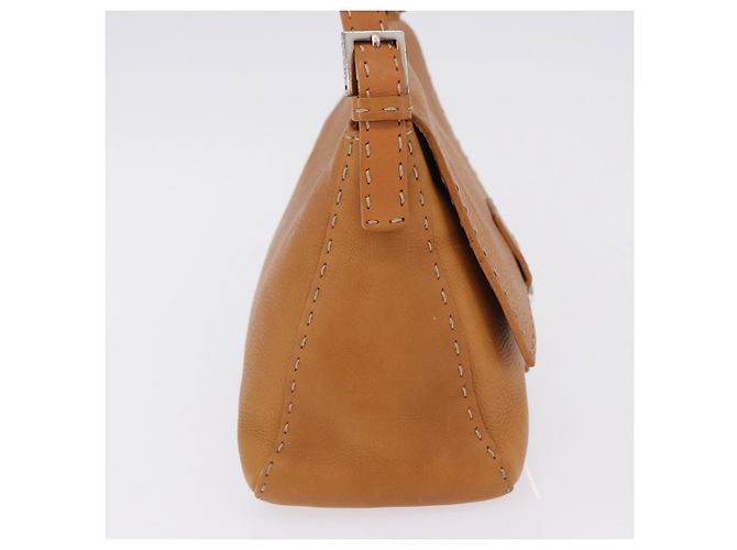 Borsa a tracolla FENDI Selleria Mamma Baguette in pelle marrone argento Auth yk20788SAM - vista 6