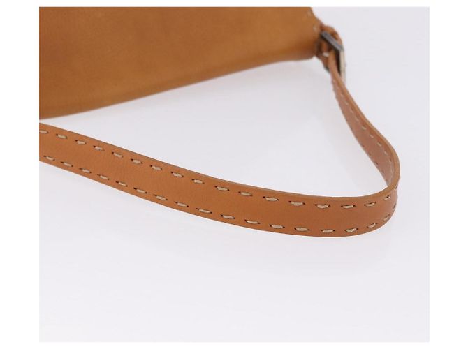 Borsa a tracolla FENDI Selleria Mamma Baguette in pelle marrone argento Auth yk20788SAM - vista 8