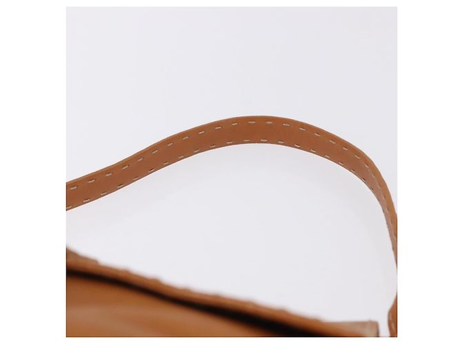 Borsa a tracolla FENDI Selleria Mamma Baguette in pelle marrone argento Auth yk20788SAM - vista 9