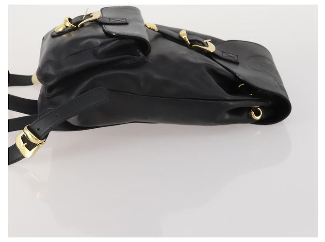 Zaino Gianni Versace Medusa in pelle nera e oro Auth BA14881 Nero - vista 4