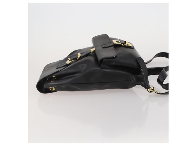 Zaino Gianni Versace Medusa in pelle nera e oro Auth BA14881 Nero - vista 5