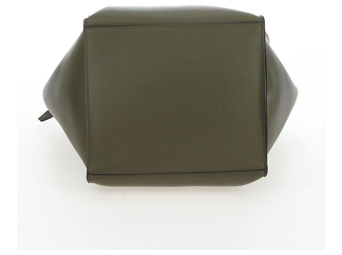 Céline CELINE Big Bag Small Hand Bag Leather Khaki Silver Auth am12347M Argento Cachi - vista 12