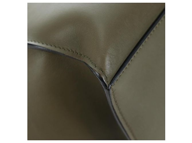 Céline CELINE Big Bag Small Hand Bag Leather Khaki Silver Auth am12347M Argento Cachi - vista 13