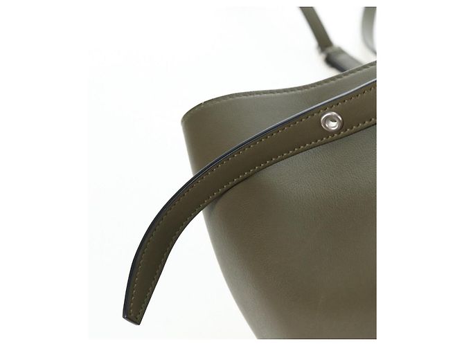 Céline CELINE Big Bag Small Hand Bag Leather Khaki Silver Auth am12347M Argento Cachi - vista 18