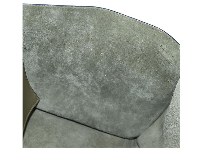 Céline CELINE Big Bag Small Hand Bag Leather Khaki Silver Auth am12347M Argento Cachi - vista 24
