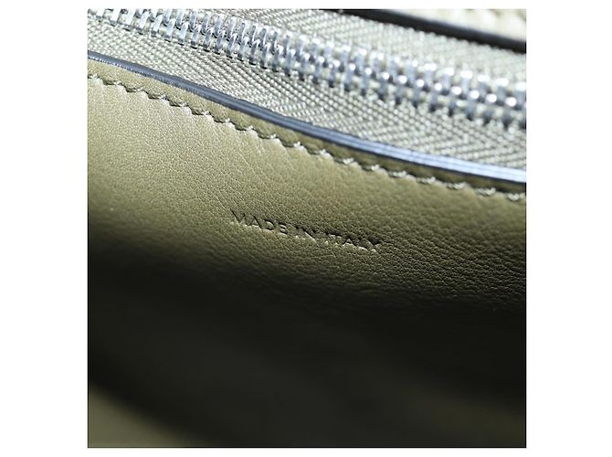 Céline CELINE Big Bag Small Hand Bag Leather Khaki Silver Auth am12347M Argento Cachi - vista 26