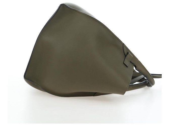 Céline CELINE Big Bag Small Hand Bag Leather Khaki Silver Auth am12347M Argento Cachi - vista 5